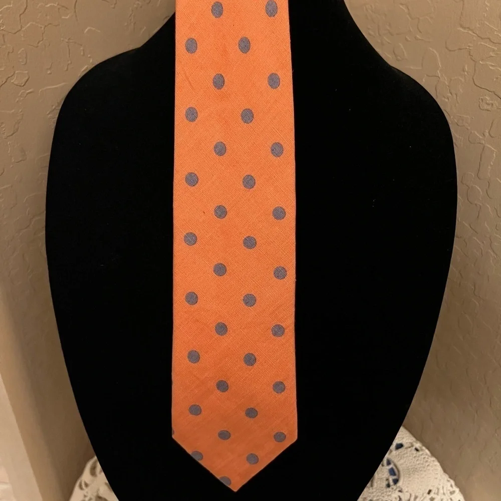 Ferrell Reed for Nordstrom’s Orange Irish Linen Tie - Picture 2 of 5